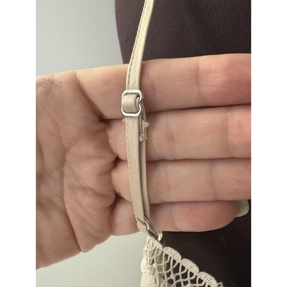 Magali Pascal Slip Dress Medium Cream Lace Trim Adjustable Straps Luxury Base - Picture 7 of 16